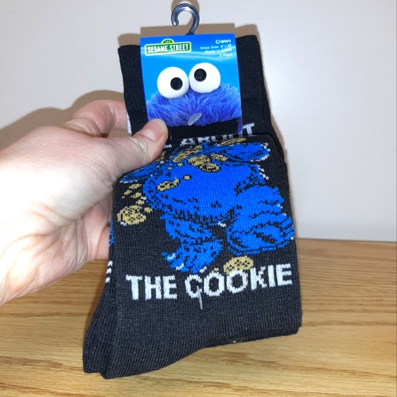Pack of 2 Sesame Street Cookie Monster Crew Socks - Picture 3 of 9